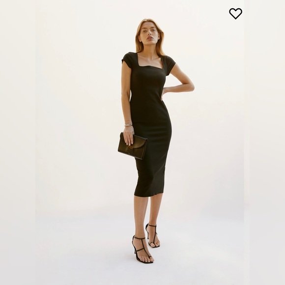 Reformation Black Midi Dress - Picture 1 of 7